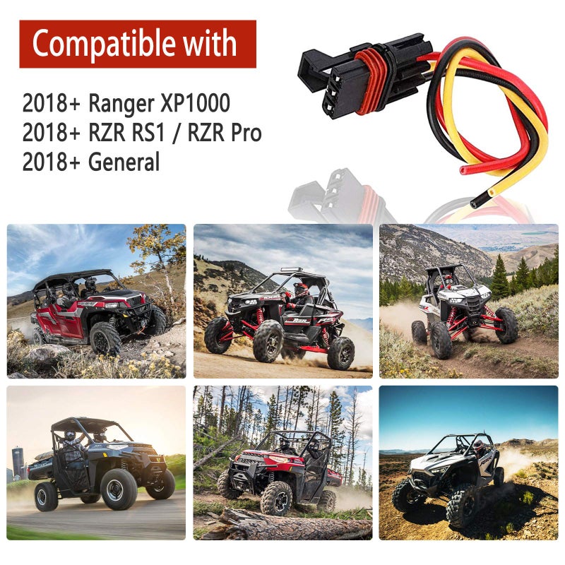 UNIGT 6 Pack 14AWG Pulse Power Plug Connector Pigtail Compatible with 2018-2025 Polaris Ranger General RZR Accessories - Image 2
